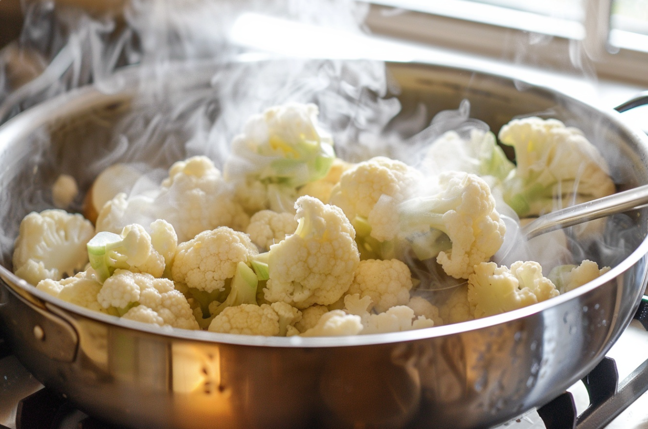 A bowl of Aloo Gobi, an Indian dish made with potatoes, cauliflower, and spices, garnished with fresh cilantro.