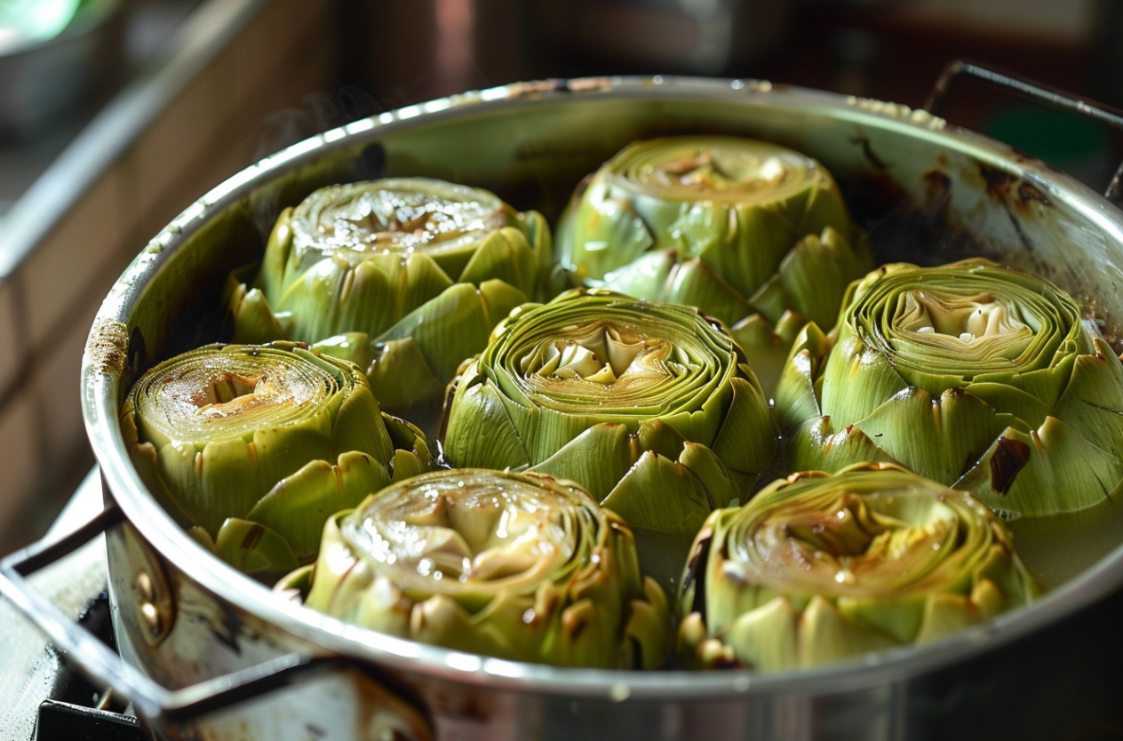 A delicious stuffed artichoke with a savory filling of Italian bread, garlic, parsley, and Romano cheese, baked to perfection.