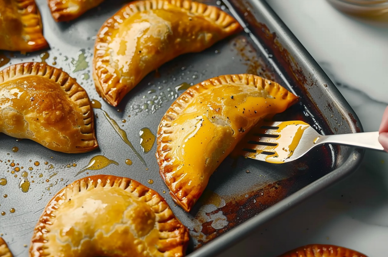 Golden Jamaican beef patties with a flaky crust and spicy ground beef filling.