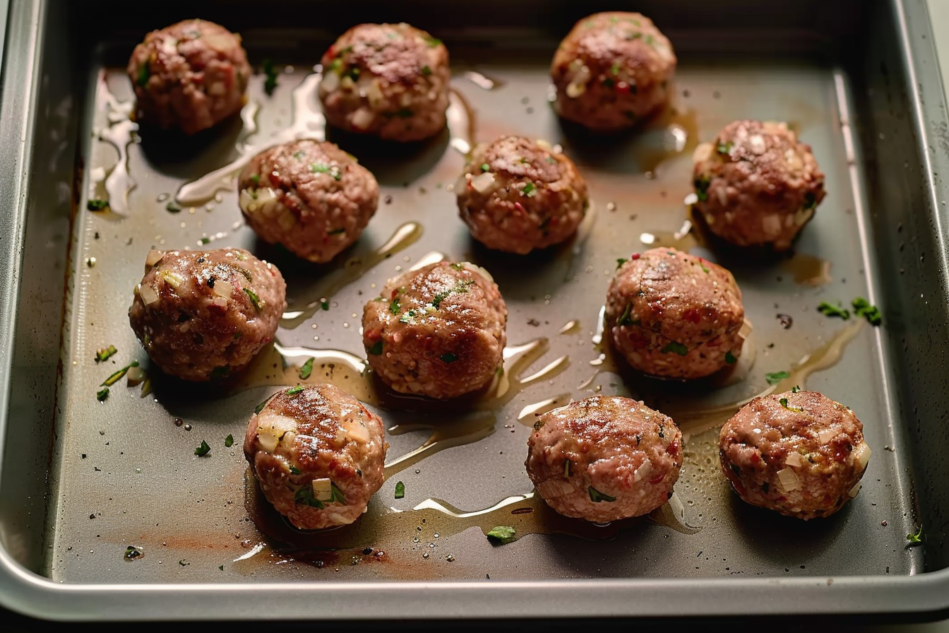 Plate of perfectly spiced Meatball Nirvana meatballs with herbs and spices