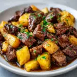 Garlic Butter Steak Bites and Potatoes