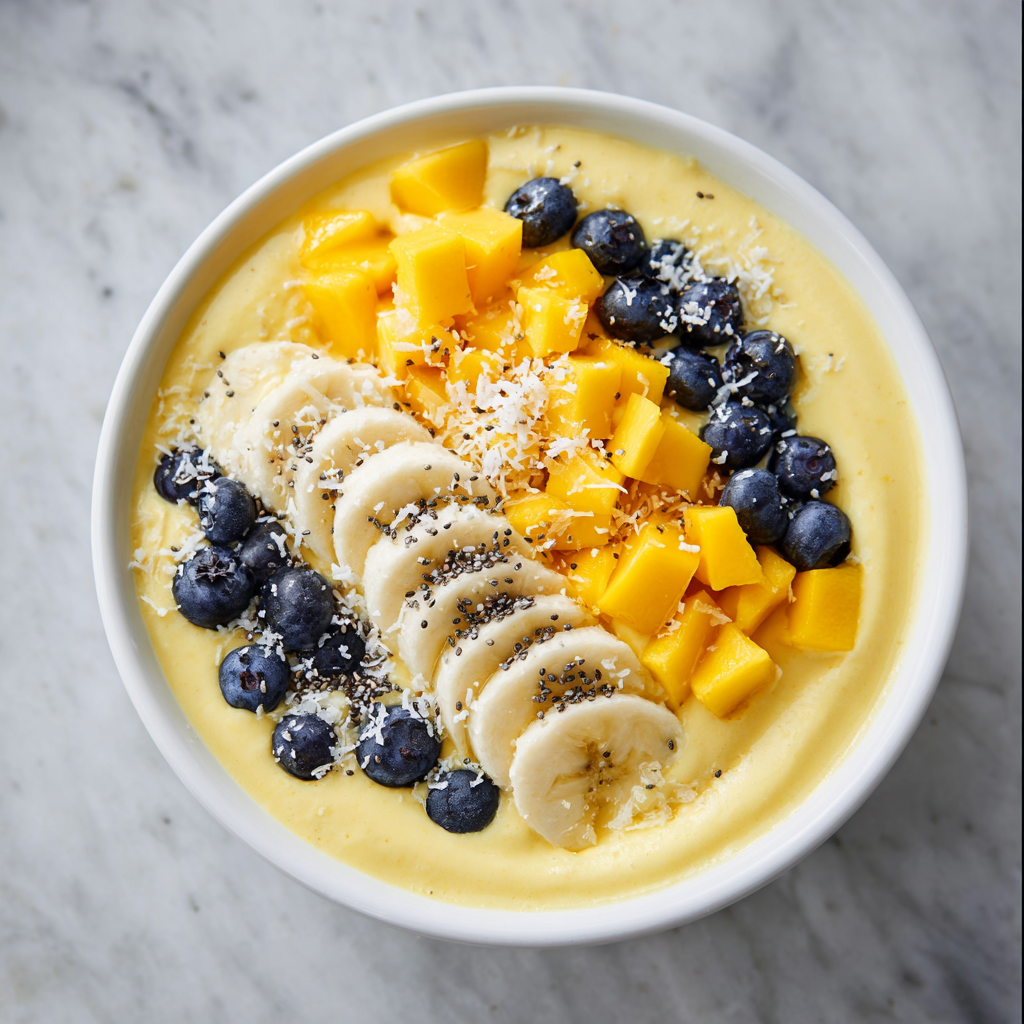 Peach and Mango Smoothie Bowl