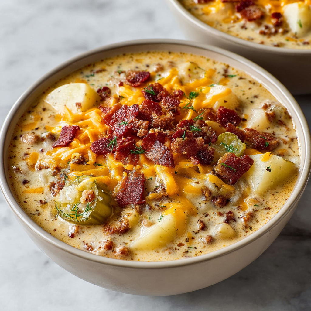 Cheesy Hamburger Potato Soup
