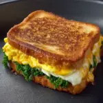 grilled egg & cheese sandwich with greens