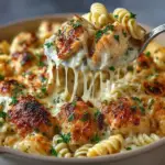 Garlic Parmesan Chicken Pasta Bake