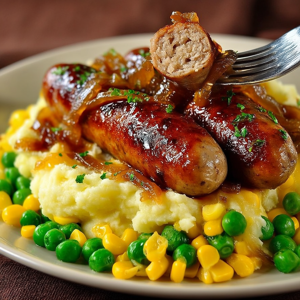 sausages mashed potatoes and buttered corn recipe