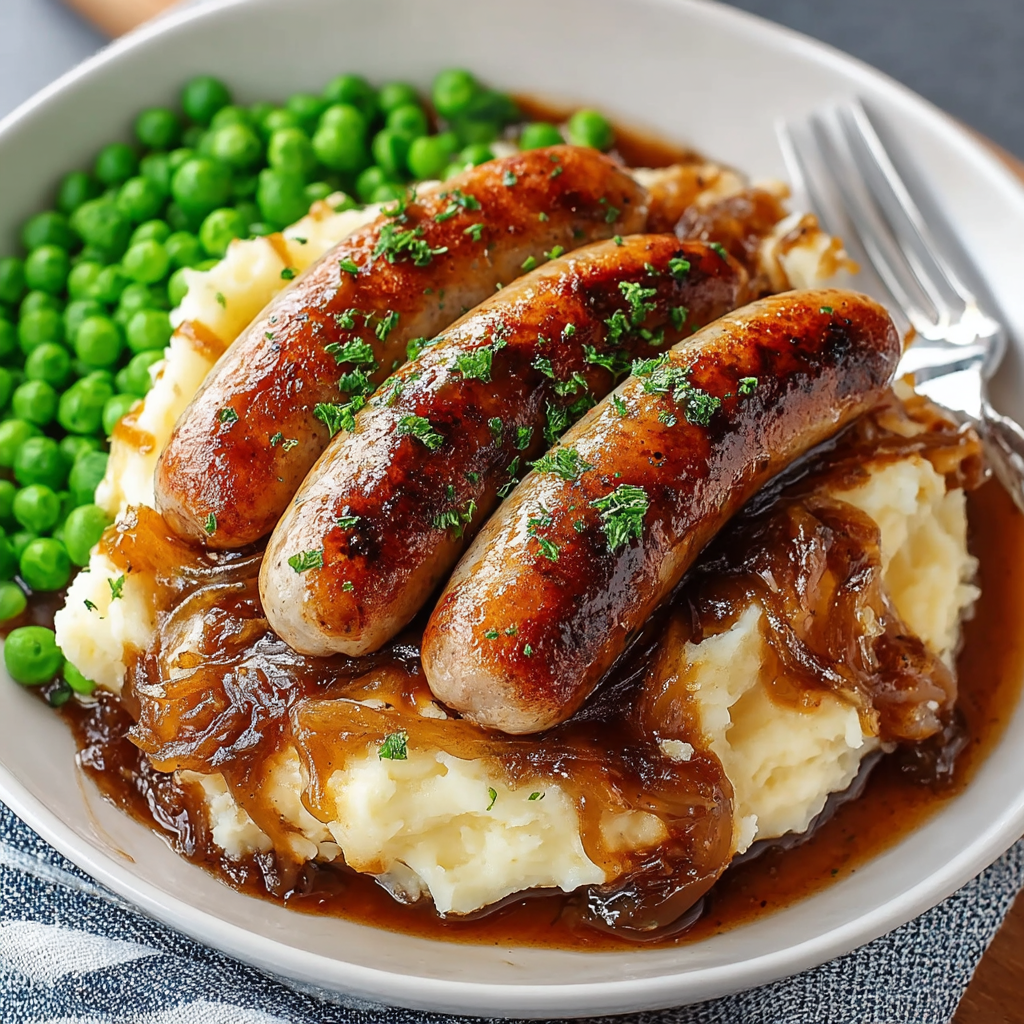 Sausages, Mashed Potatoes, and Buttered Corn