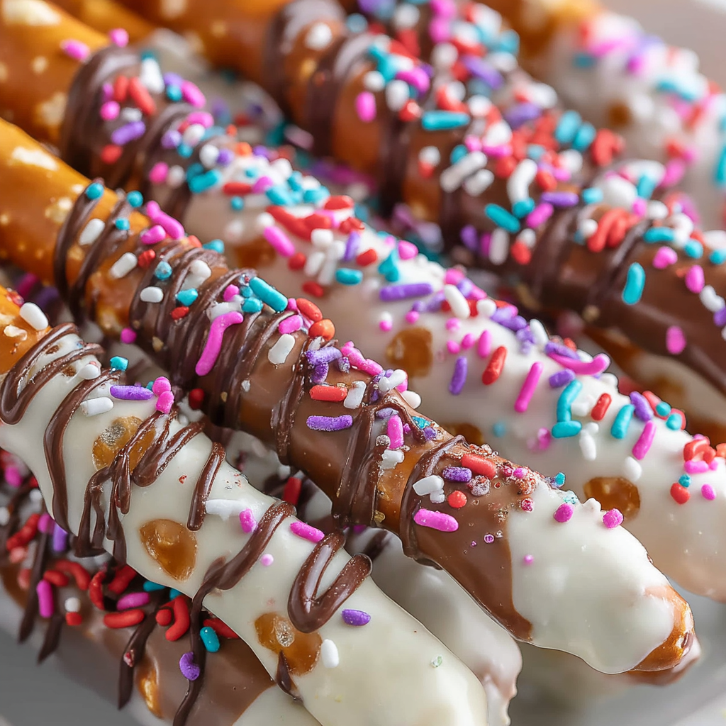 Loaded Caramel Dipped Pretzels