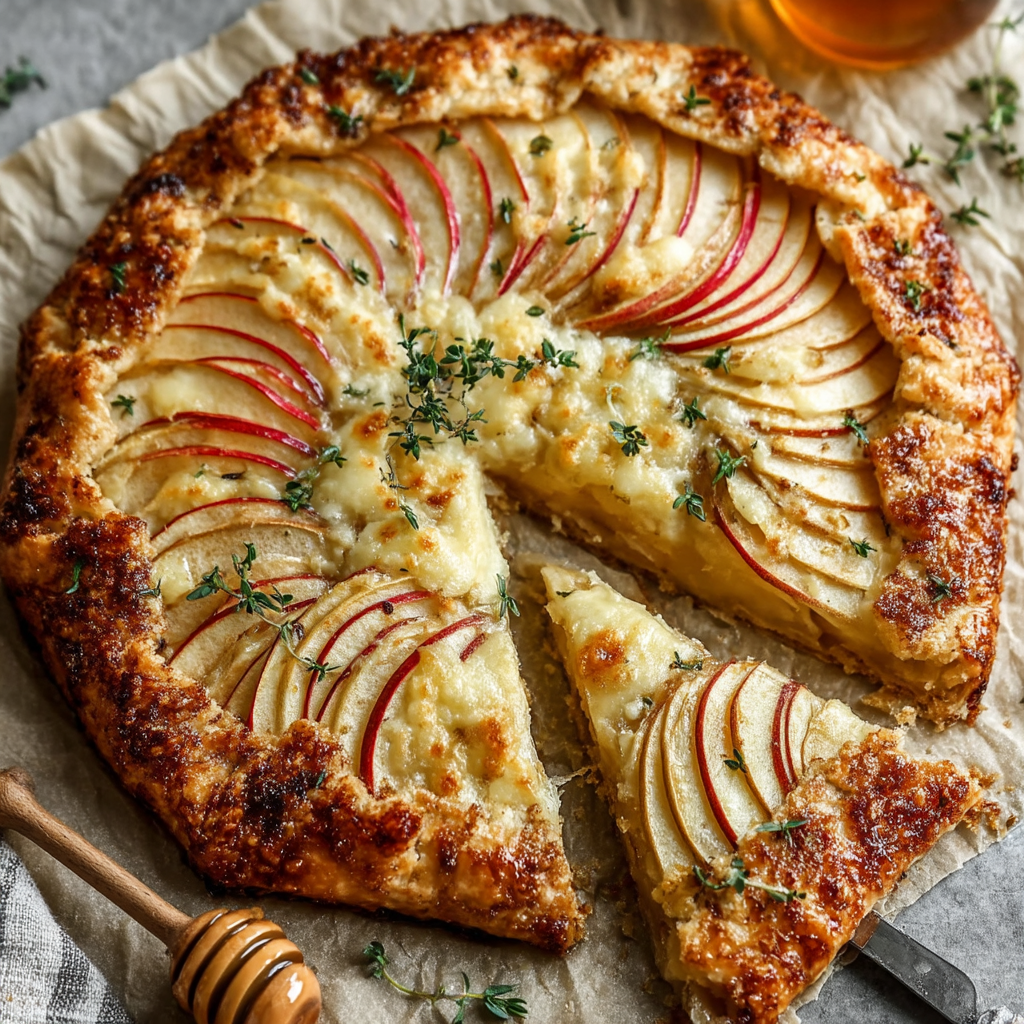 Apple Cheddar Galette with Crispy Herb