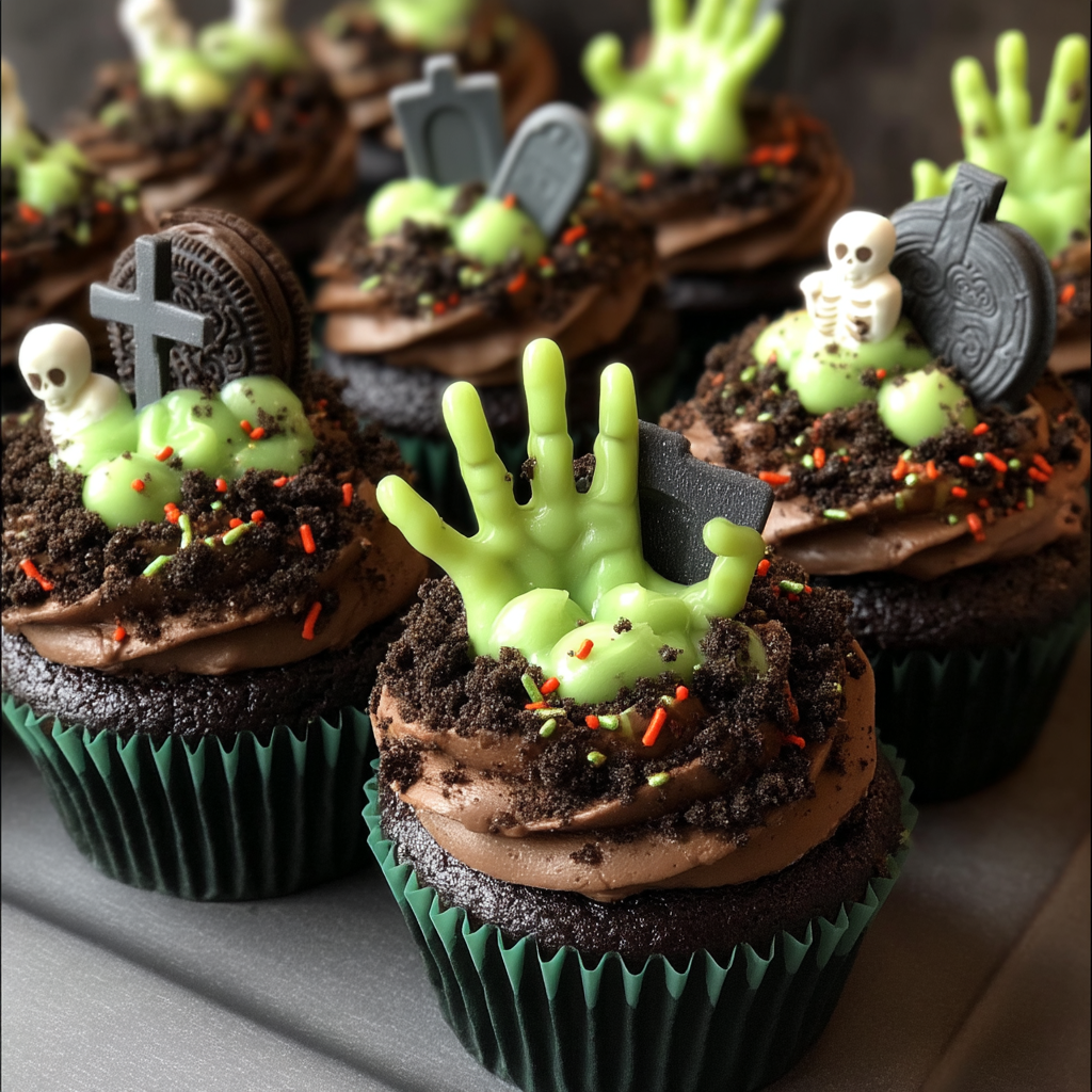 Zombie Grave Halloween Cupcakes
