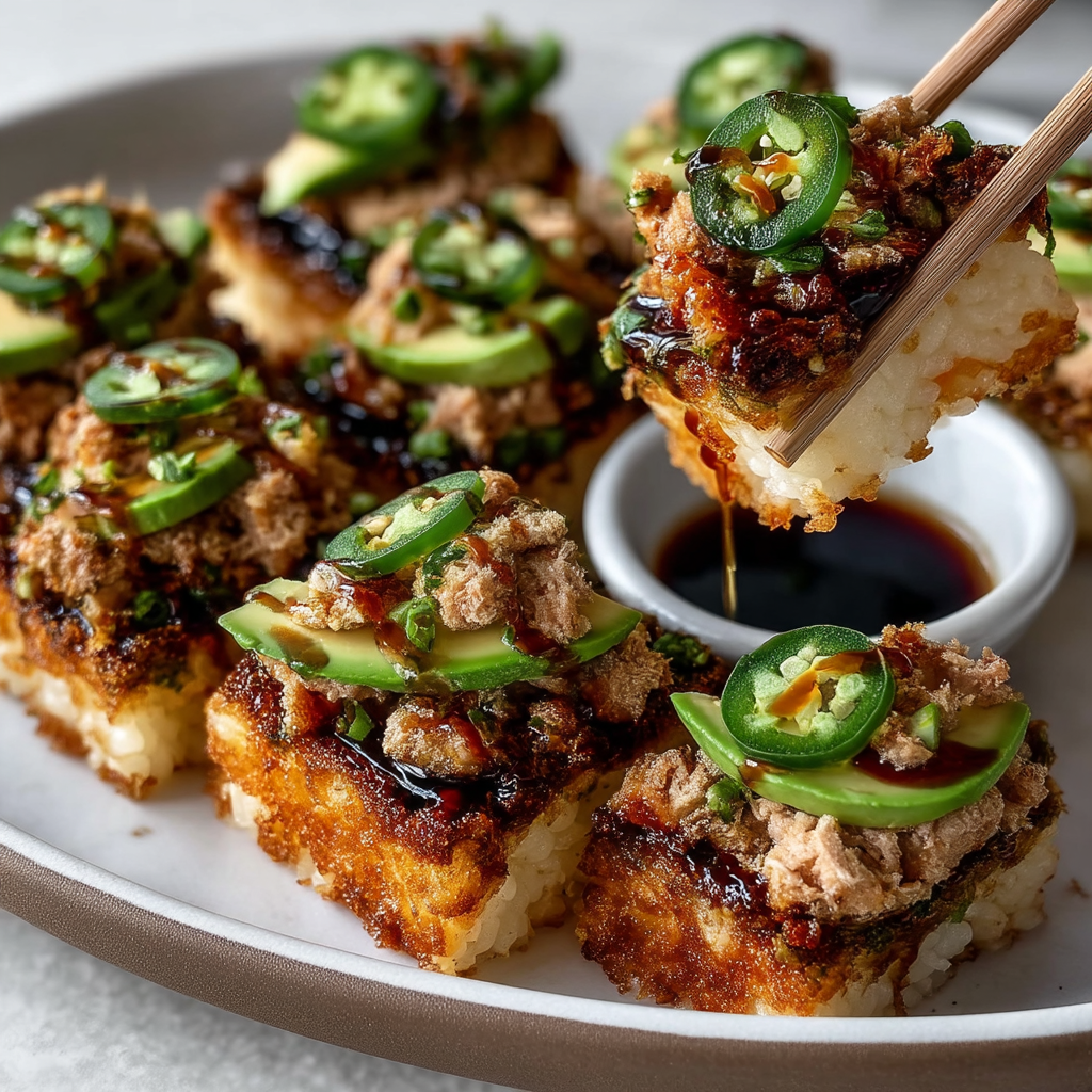 Crispy Rice with Spicy Shrimp Salad
