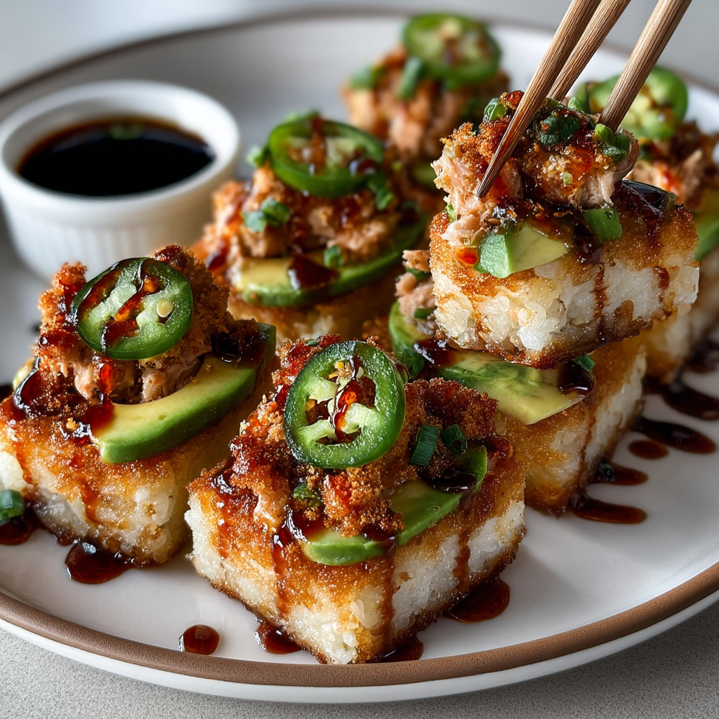 Crispy Rice with Spicy Shrimp Salad