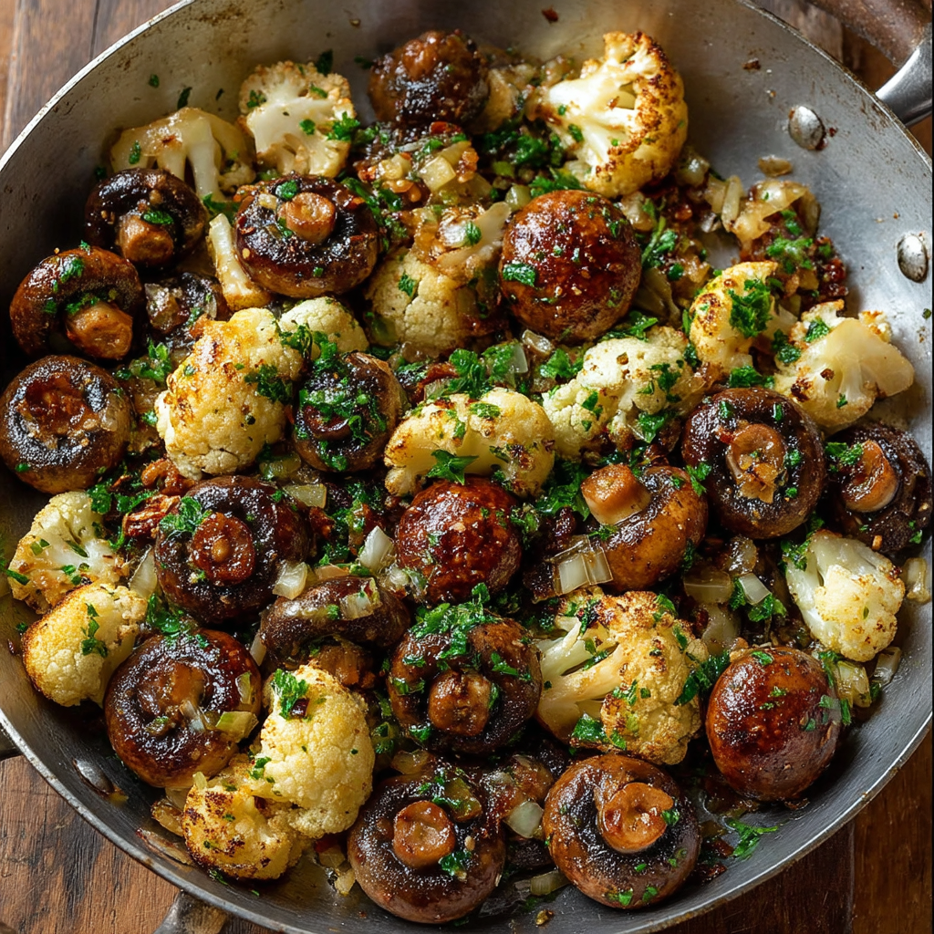 Garlic Mushroom Cauliflower Skillet