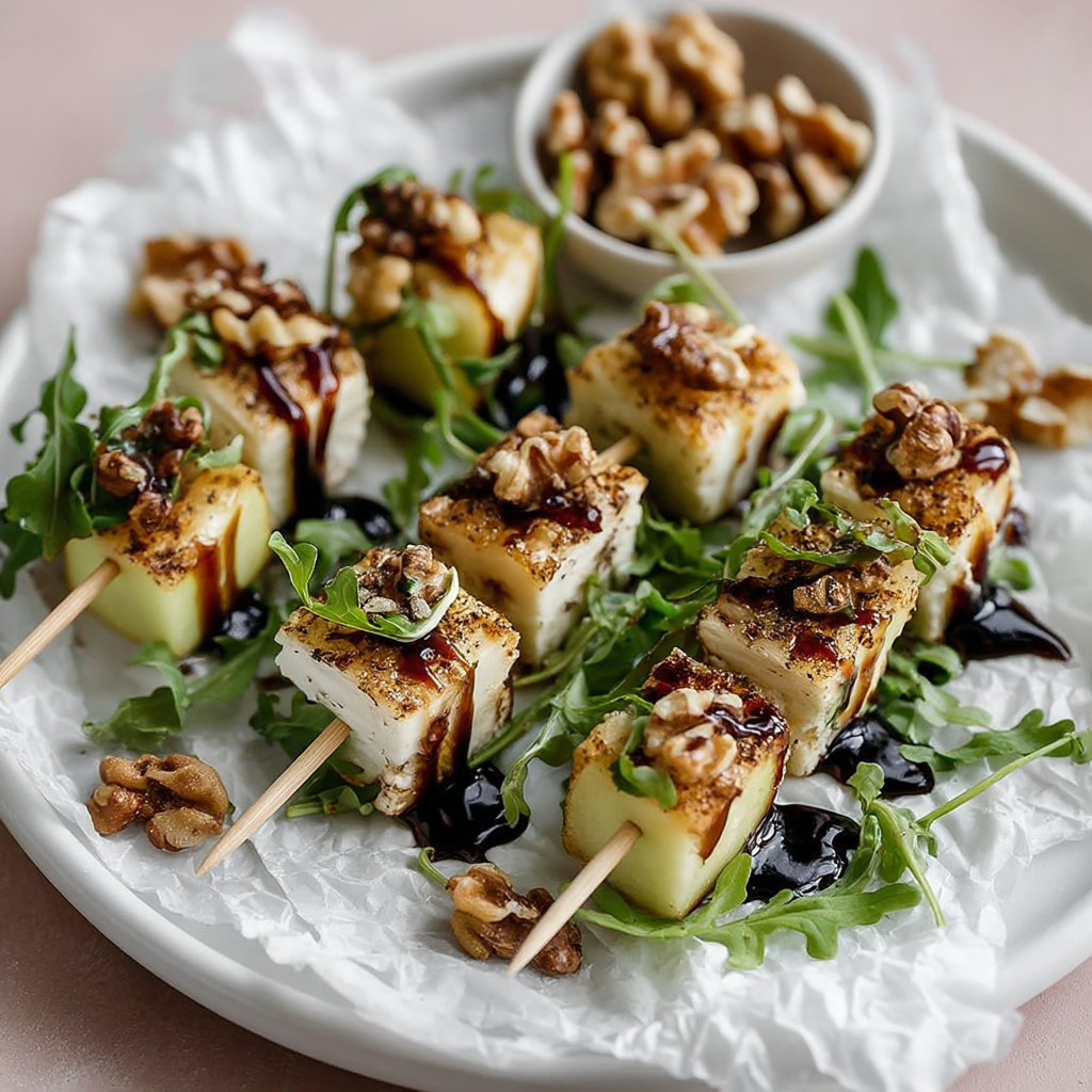 Pear & Brie Cheese Salad Skewers