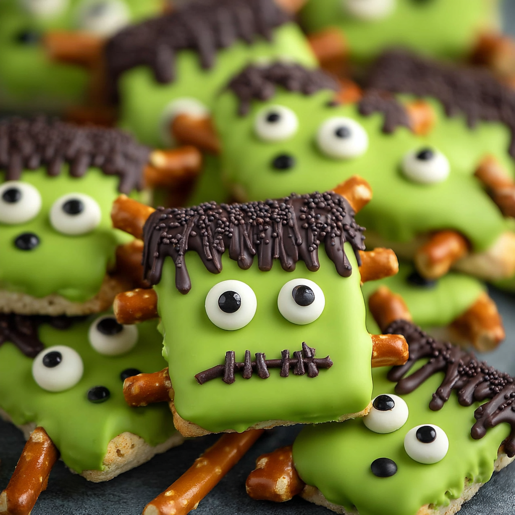 Frankenstein Halloween Pretzels