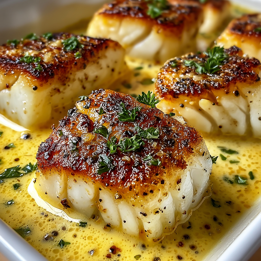 Baked Cod in Coconut Lemon Cream Sauce