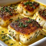 Baked Cod in Coconut Lemon Cream Sauce