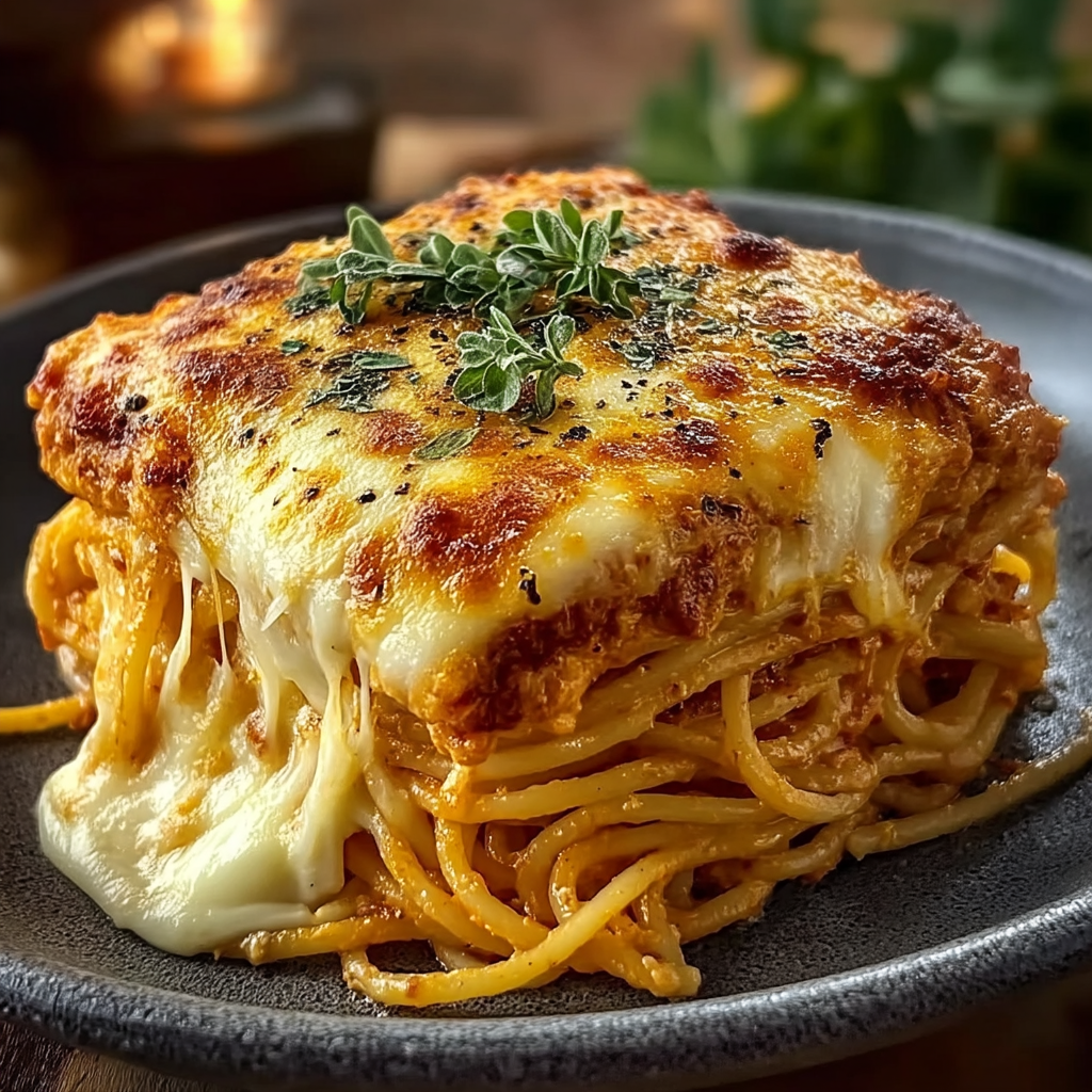 Baked Cream Cheese Spaghetti Casserole