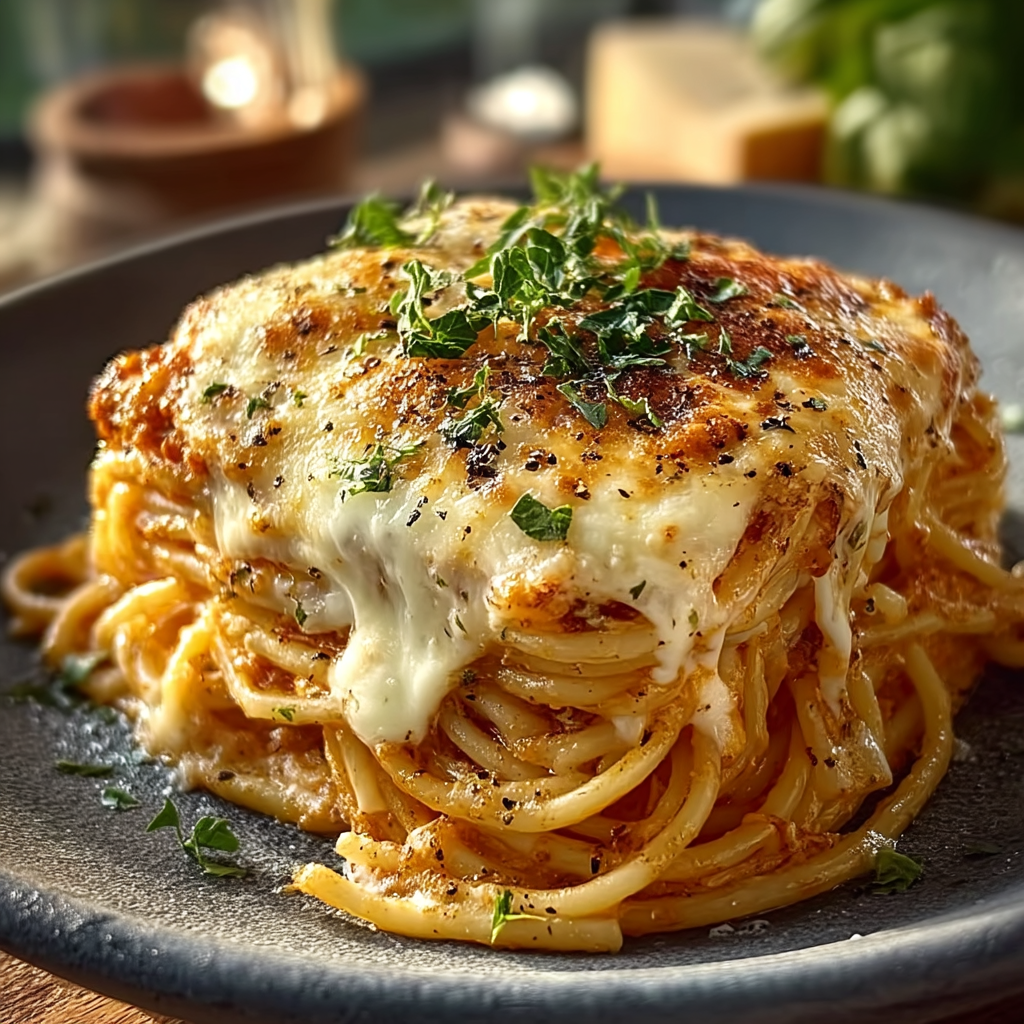Baked Cream Cheese Spaghetti Casserole
