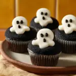 Black Cocoa Ghost Cupcakes