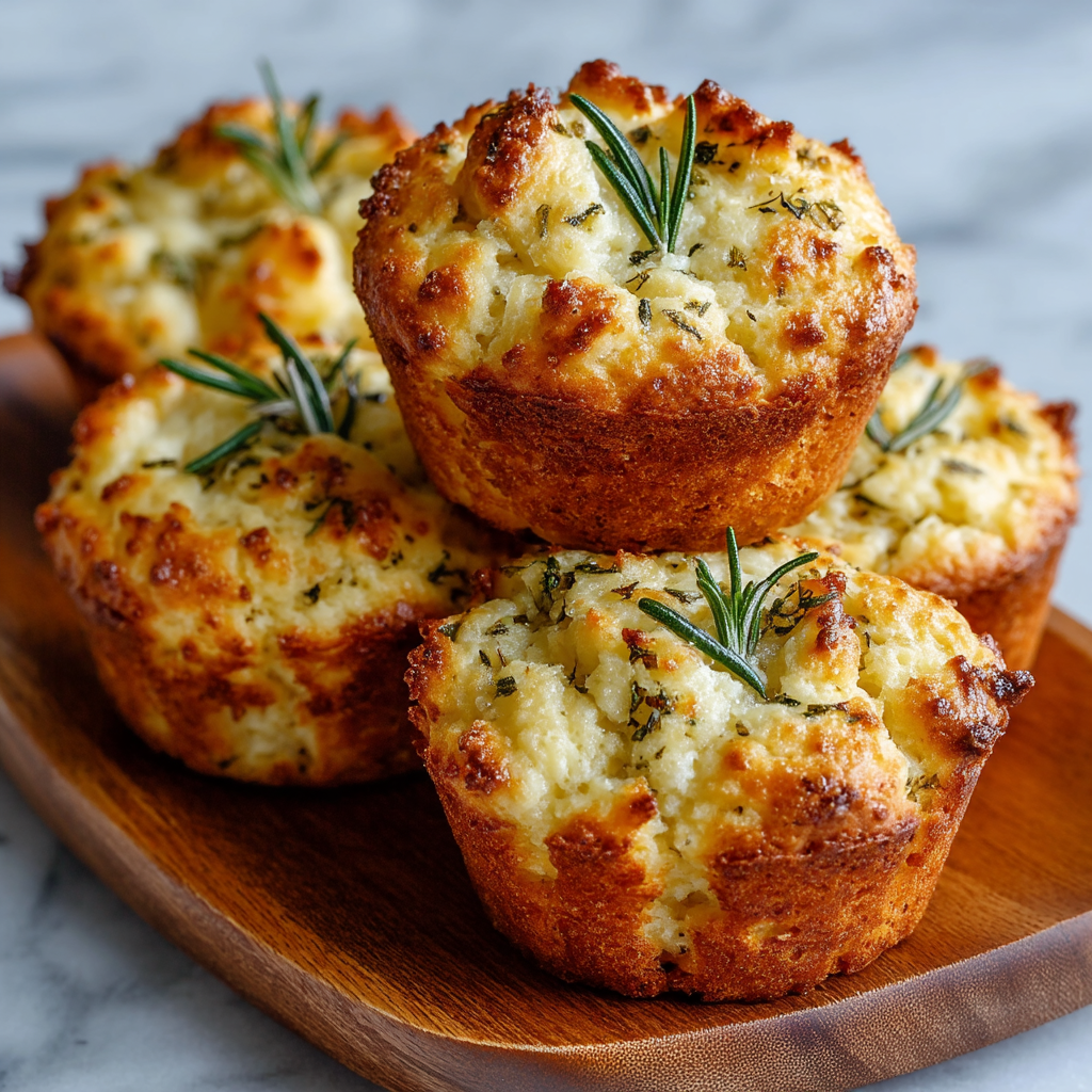 Garlic Rosemary Focaccia Muffins