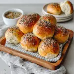 Everything Bagel Crusted Scallion Buns Recipe with Cream Cheese