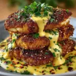 Pretzel Chicken with Mustard‑Cheddar Sauce