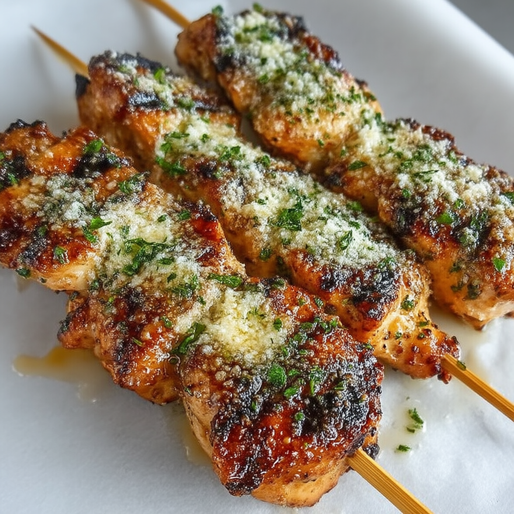 Ranch Garlic Parmesan Chicken Skewers