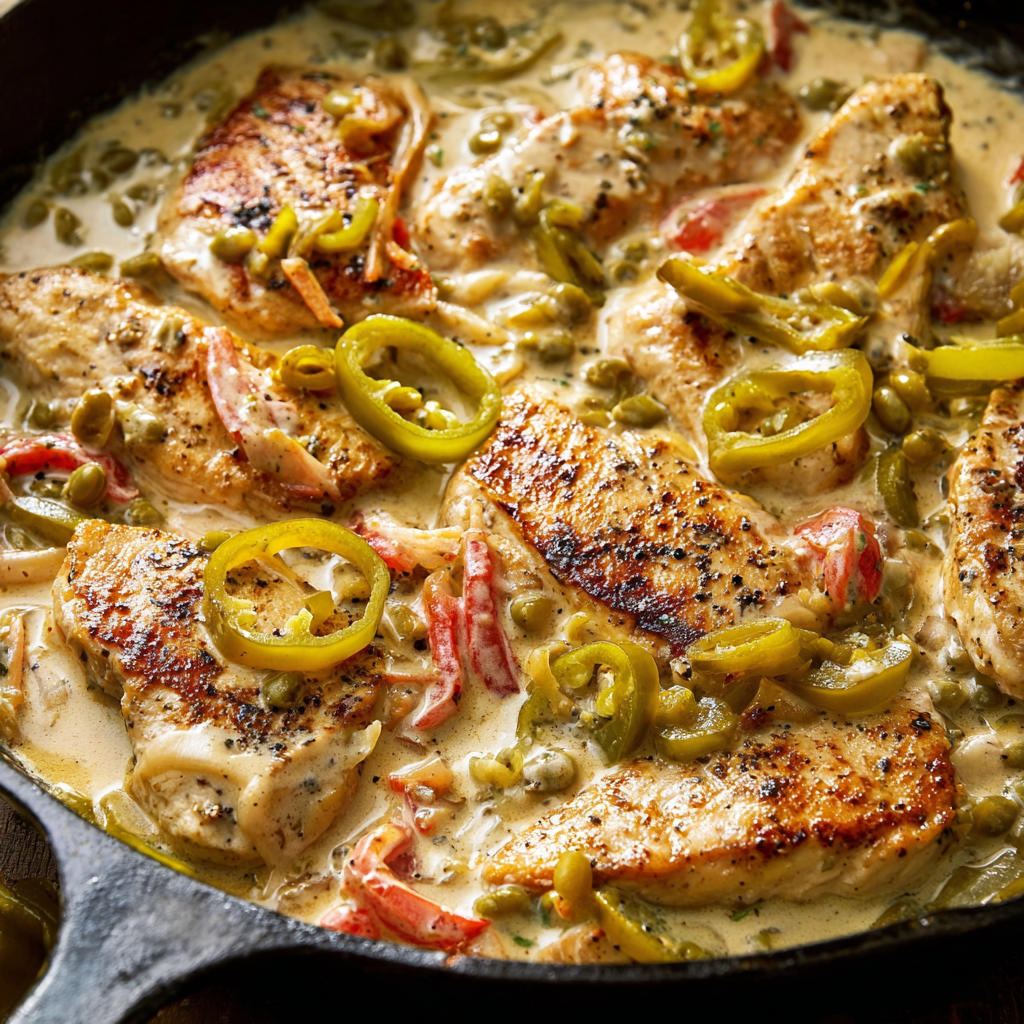 Creamy Pepperoncini Chicken Skillet_02