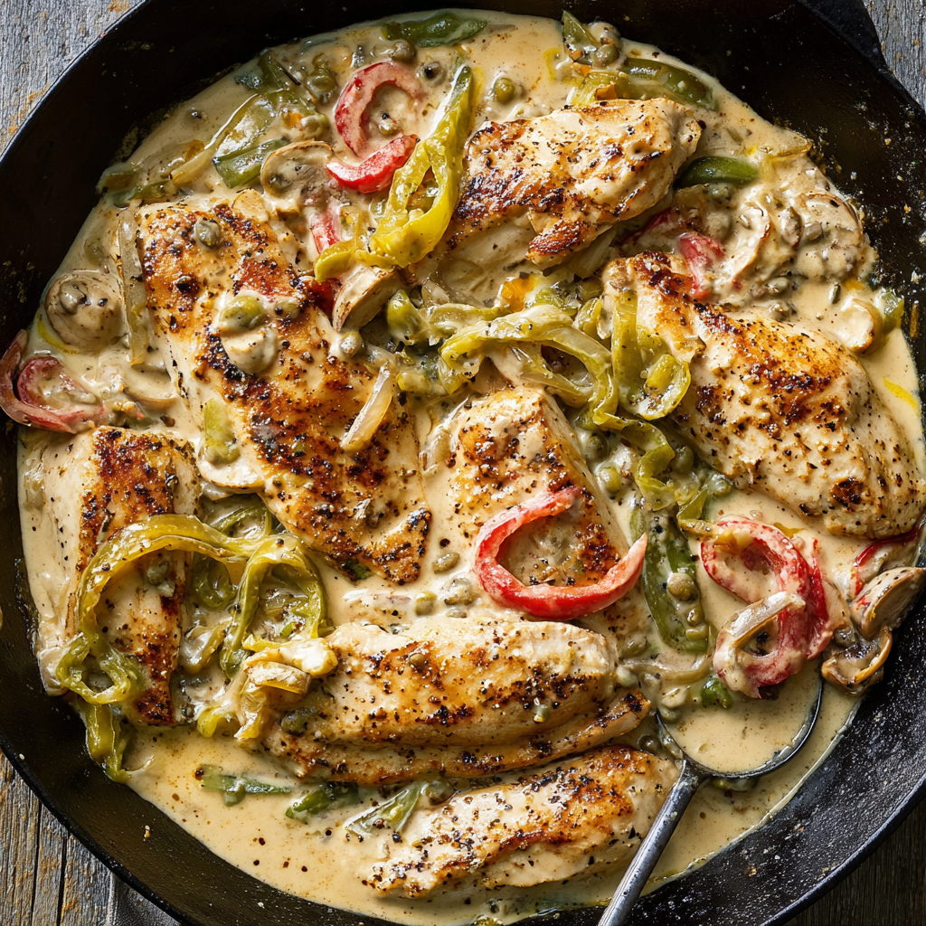 Creamy Pepperoncini Chicken Skillet_01