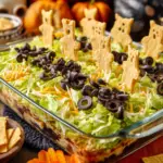 Halloween Graveyard 7 Layer Bean Dip