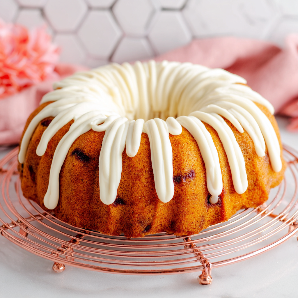White Chocolate Raspberry Bundt Cake