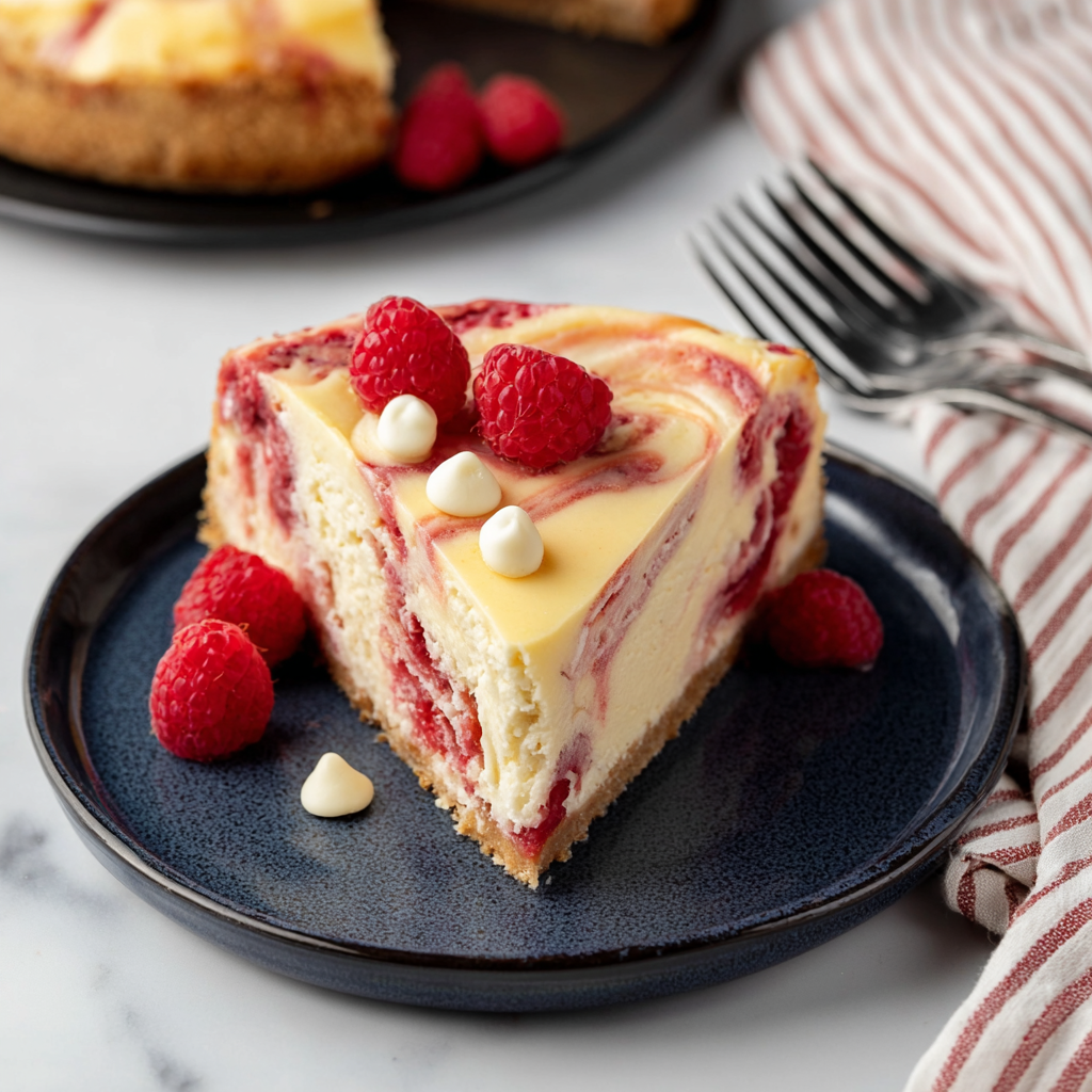 Raspberry White Chocolate Cheesecake