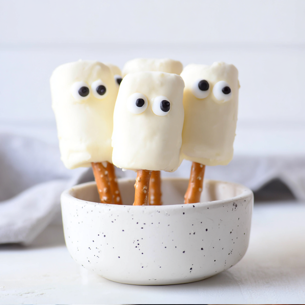 White Chocolate Marshmallow Ghosts