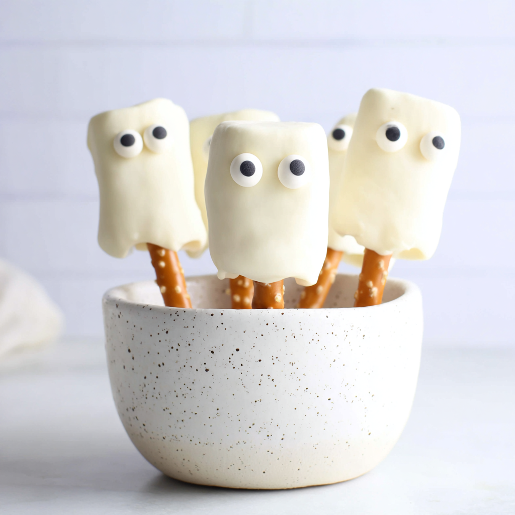 White Chocolate Marshmallow Ghosts