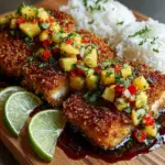 Coconut Crusted Salmon with Pineapple Salsa