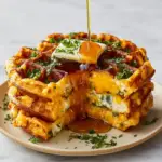 Spicy Cheddar Jalapeño Cornbread Waffles
