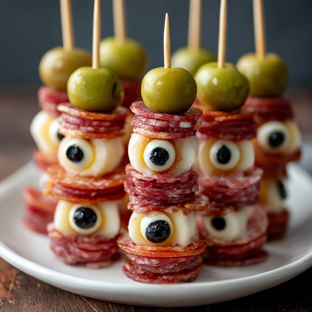 Skewered Salami Eyeballs