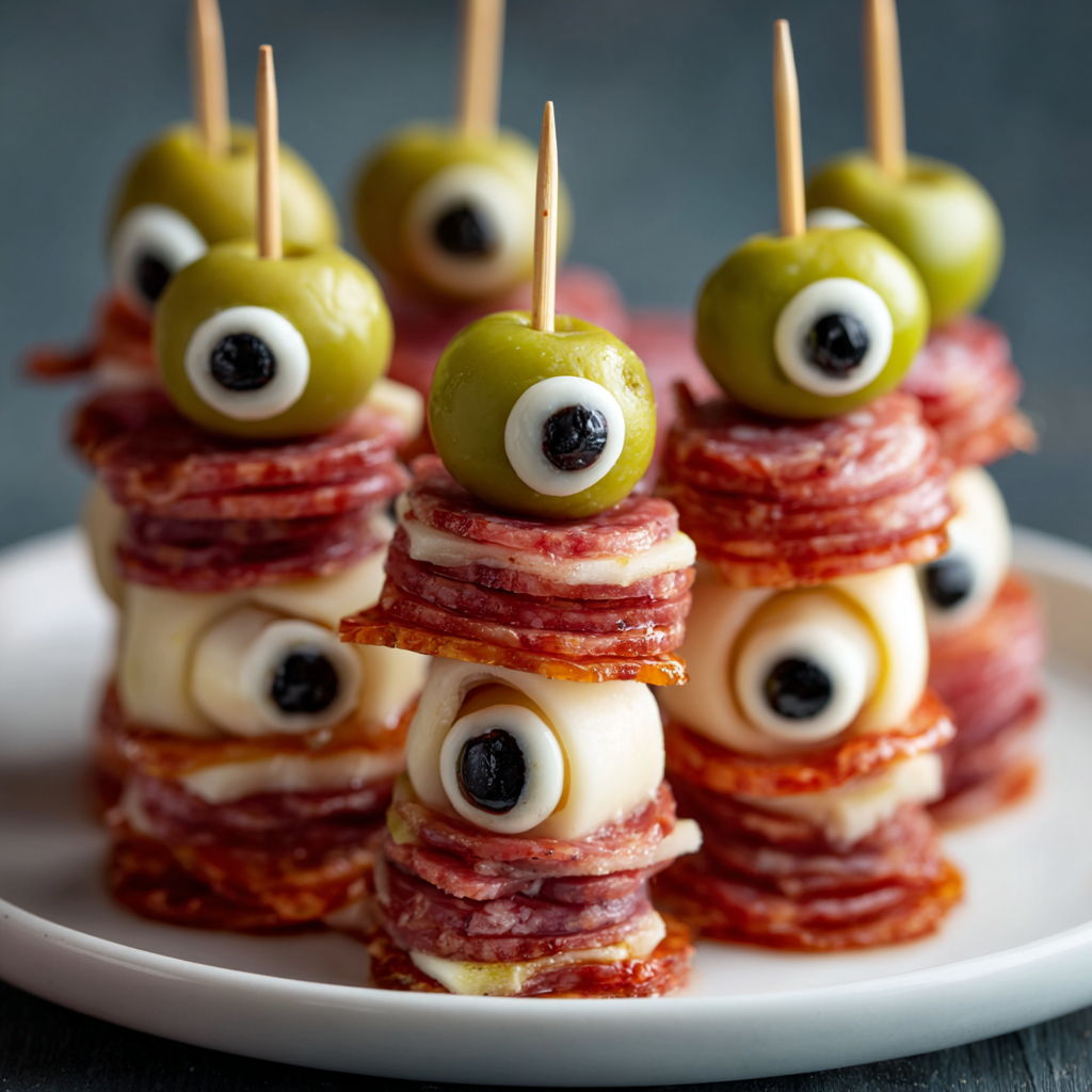 Skewered Salami Eyeballs