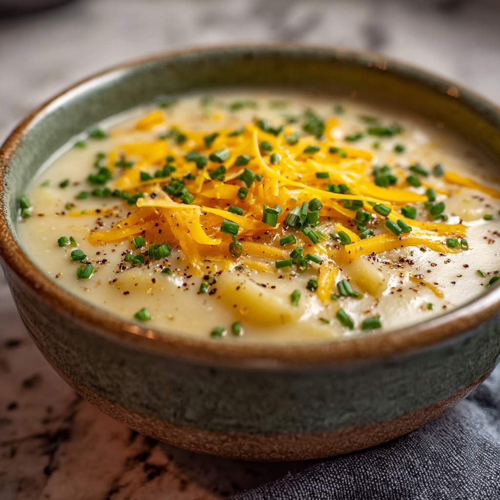 Cheddar Garlic Herb Potato Soup
