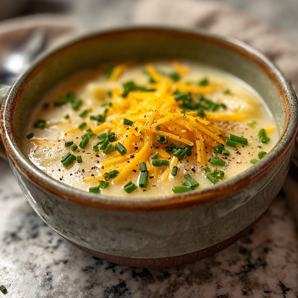 Cheddar Garlic Herb Potato Soup