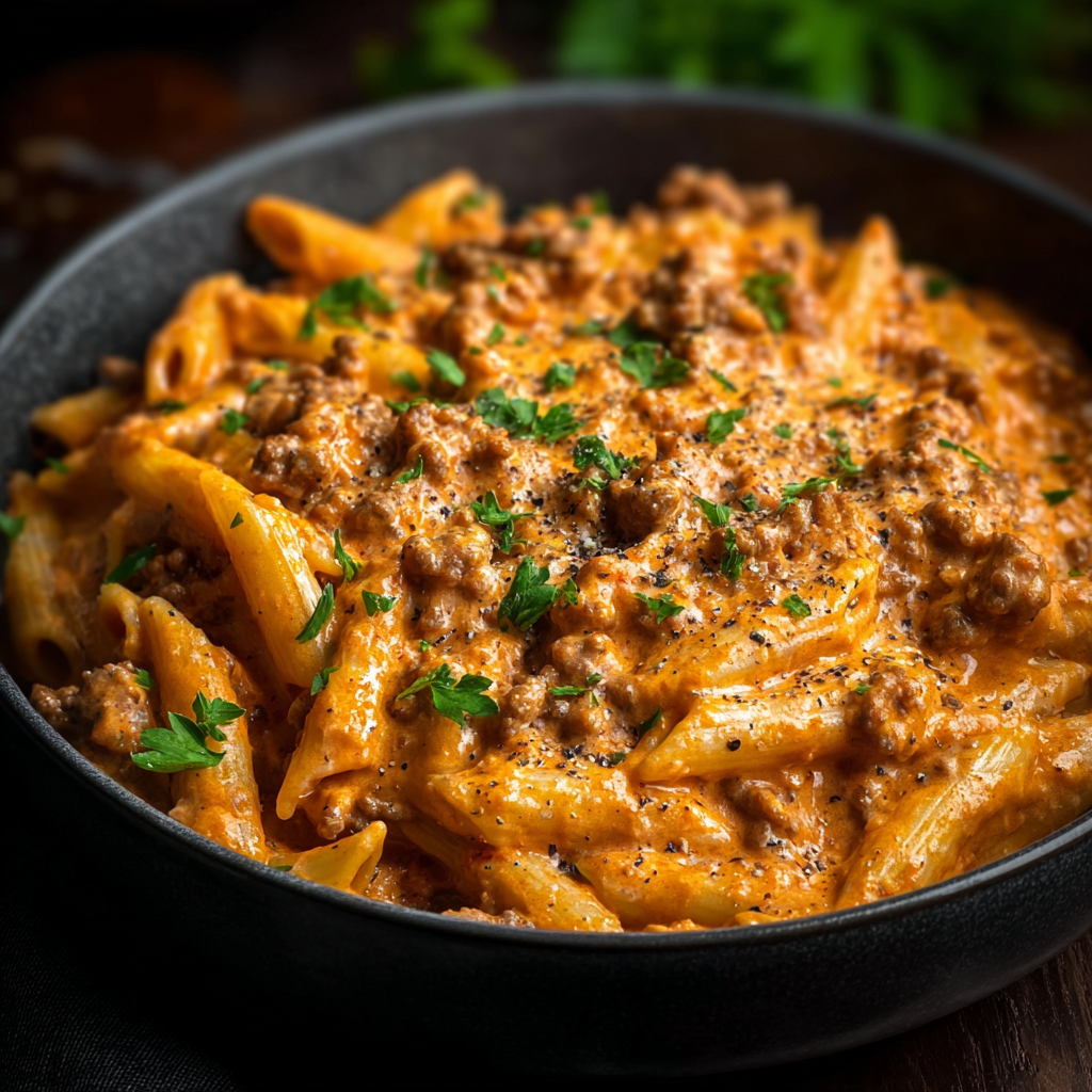 High Protein Creamy Beef Pasta Recipe