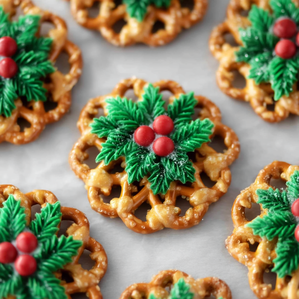 Christmas Pretzel Wreaths