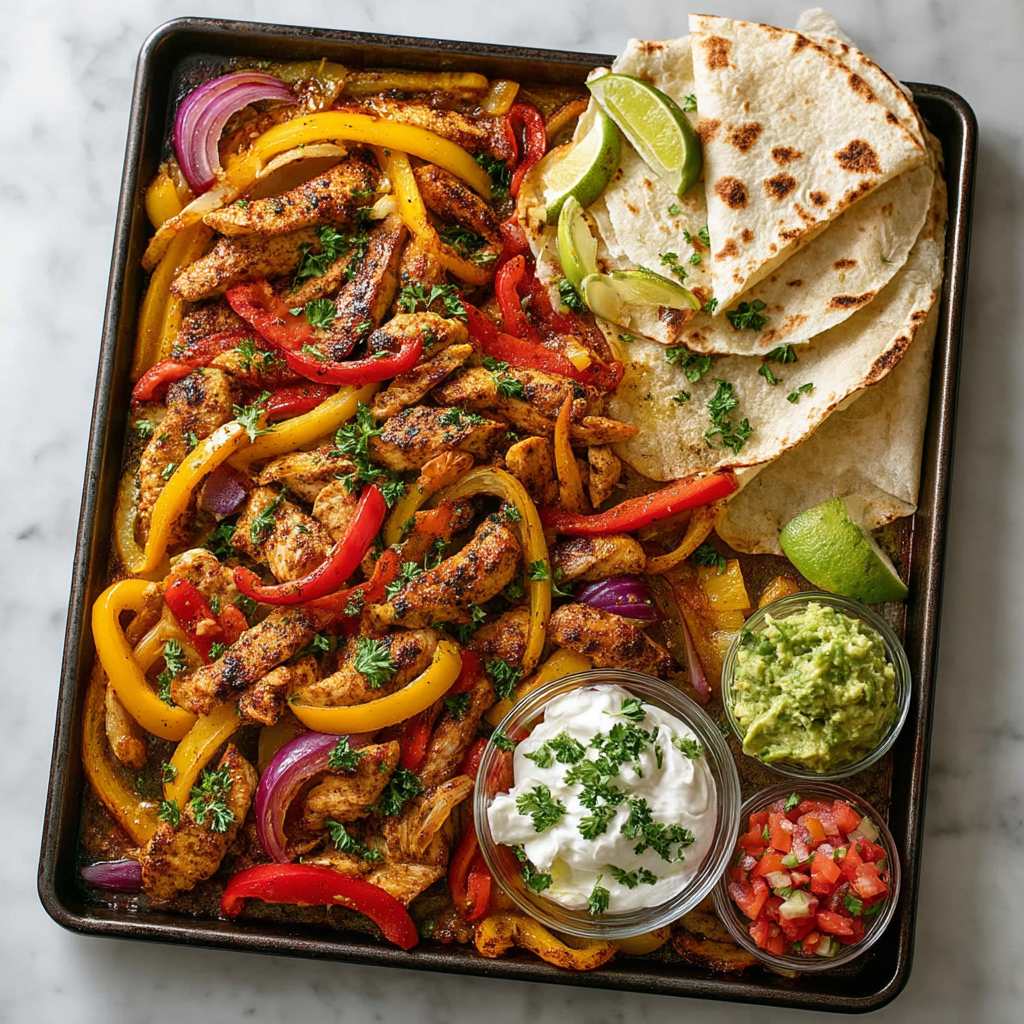 30 Minute Sheet Pan Chicken Fajitas