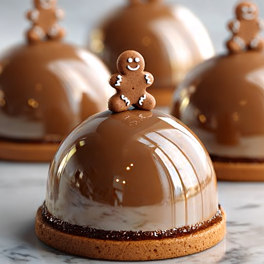 Gingerbread Latte Mousse Domes