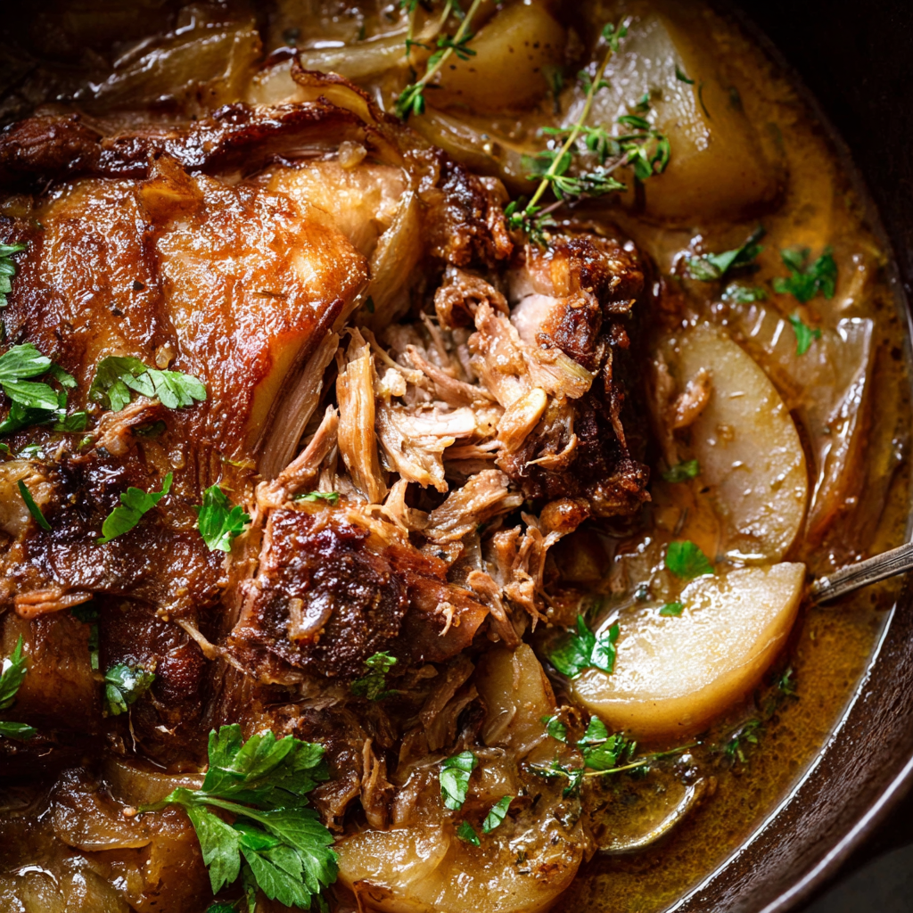 Flavorful Apple Cider Braised Pork Shoulder