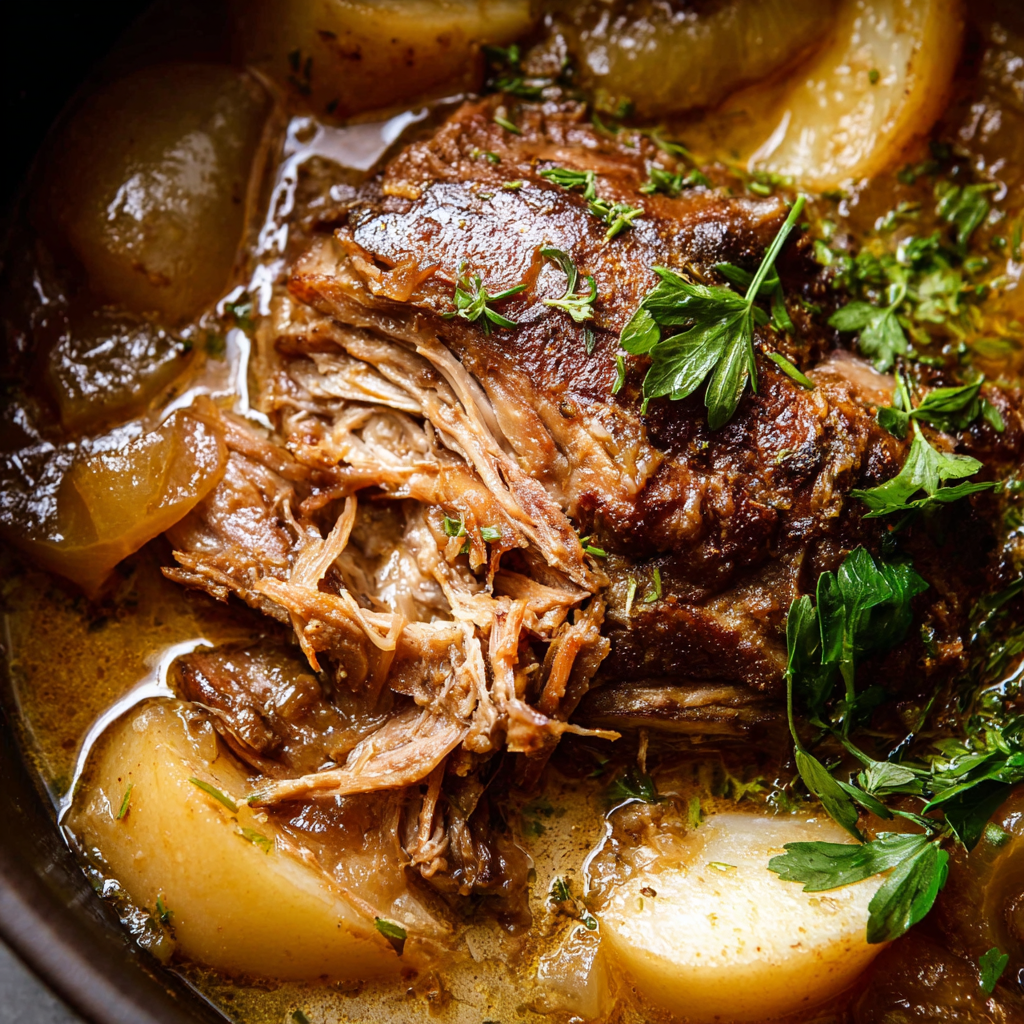 Flavorful Apple Cider Braised Pork Shoulder