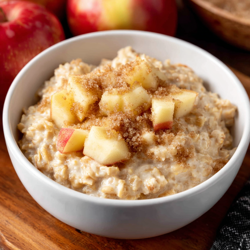 Overnight Crock Pot Apple Pie Oatmeal Recipe