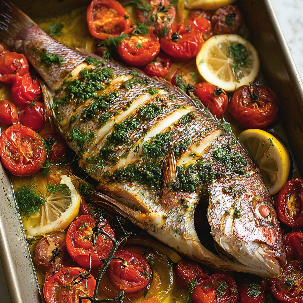Whole Baked Snapper