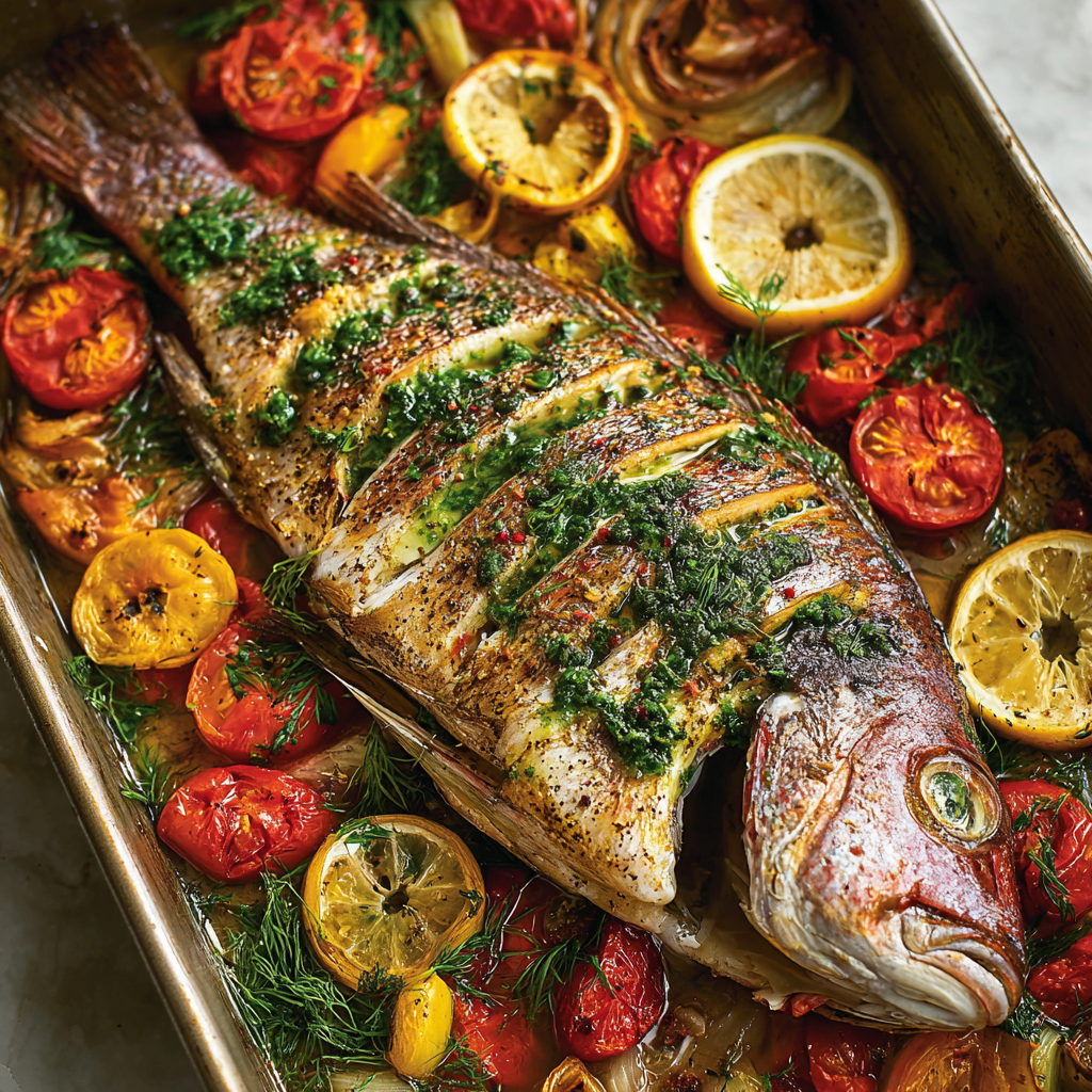 Whole Baked Snapper